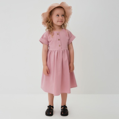 Платье для девочки MINAKU: Cotton Collection, сиреневое, рост 98 см