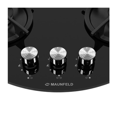 Варочная поверхность MAUNFELD EGHG.43.23CB/G, газовая, 3 конфорки, чёрная