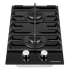 Варочная поверхность MAUNFELD EGHG.32.6CB/G, газовая, 2 конфорки, чёрная 7884389