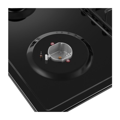 Варочная поверхность MAUNFELD EGHE.64.3STS-EB/G, газовая, 4 конфорки, чёрная