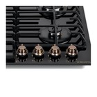 Варочная поверхность MAUNFELD EGHG.64.63CB.R/G, газовая, 4 конфорки, чёрная 7884414