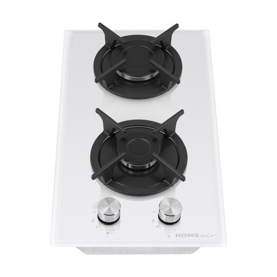 Варочная поверхность HOMSair HGG321WH, газовая, 2 конфорки, белая