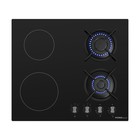 Варочная поверхность HOMSair HG641VBK, комбинированная, 4 конфорки, чёрная - Фото 1