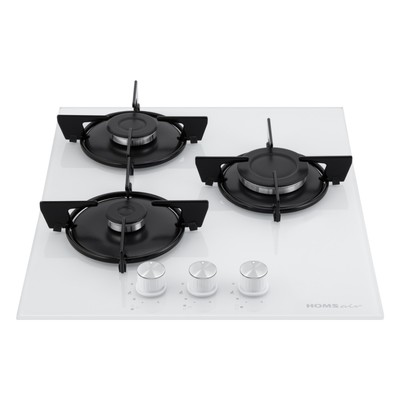 Варочная поверхность HOMSair HGG431WH, газовая, 3 конфорки, белая