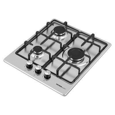 Варочная поверхность газовая HOMSair HGS433S, 3 конфорки, серебристая