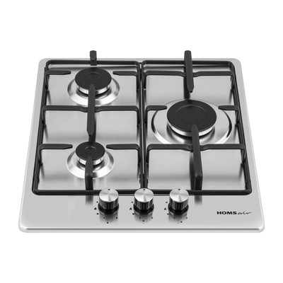 Варочная поверхность HOMSair HGS433GS, газовая, 3 конфорки, серебристая