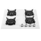 Варочная поверхность HOMSair HGG641EWH, газовая, 4 конфорки, белая - Фото 2