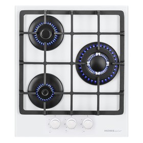 {{photo.Alt || photo.Description || 'Варочная поверхность HOMSair HGG433TGCWH, газовая, 3 конфорки, белая'}}