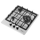 Варочная поверхность газовая HOMSair HGS433TGCS, 3 конфорки, серебристая 7884504