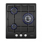 Варочная поверхность HOMSair HGE433TGCBK, газовая, 3 конфорки, чёрная - фото 51898151