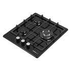 Варочная поверхность HOMSair HGE433TGCBK, газовая, 3 конфорки, чёрная - фото 51898158