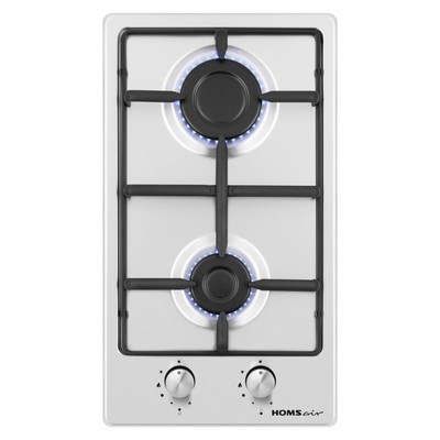 Варочная поверхность HOMSair HGS323S, газовая, 2 конфорки, серебристая