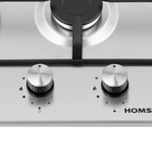Варочная поверхность HOMSair HGS323S, газовая, 2 конфорки, серебристая - Фото 9