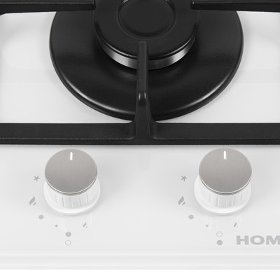 Варочная поверхность HOMSair HGG323GCWH, газовая, 2 конфорки, белая