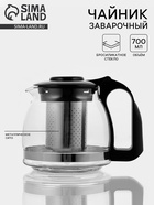 Чайник заварочный «Иллюзия», 700 мл, с металлическим ситом, боросиликатное стекло, прозрачный - Фото 1