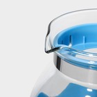 Чайник стеклянный заварочный Доляна «Волна», 1,5 л, с металлическим ситом, цвет голубой - Фото 3