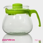 Заварочный чайник Доляна «Лягушонок», 750 мл, стекло, зелёный - Фото 1