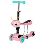 УЦЕНКА Самокат 2 в 1 с корзинкой GRAFFITI Kids, колёса PU 120/75 мм, розовый - Фото 2