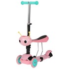 УЦЕНКА Самокат 2 в 1 с корзинкой GRAFFITI Kids, колёса PU 120/75 мм, розовый - Фото 3