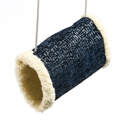 Подвесной туннель для грызунов, 19×12×13 см, искусственный мех, синий