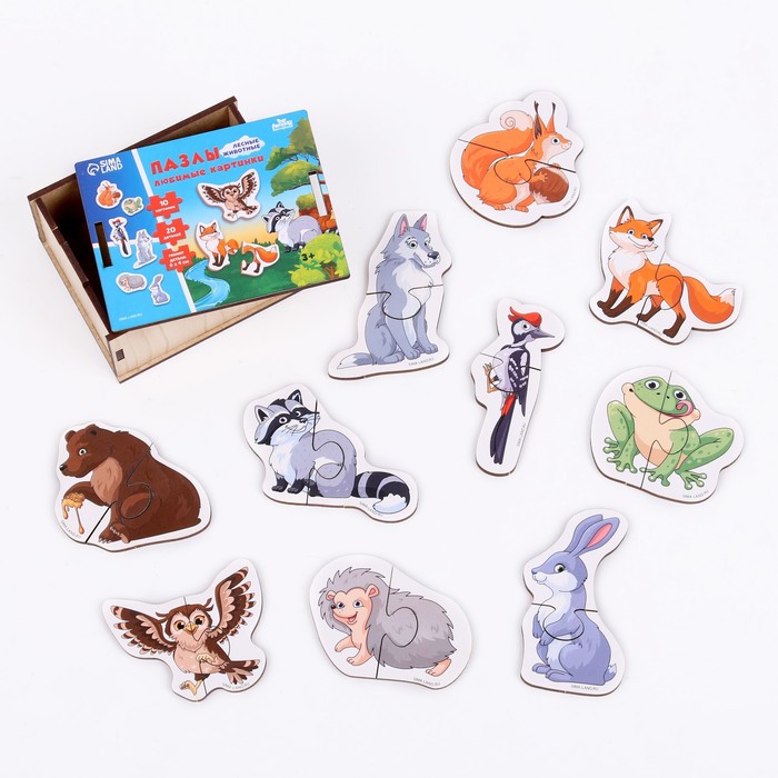 Пазлы «Любимые картинки», лесные животные 54248