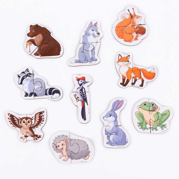 Пазлы «Любимые картинки», лесные животные 54248