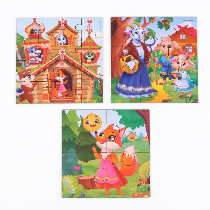 Пазлы 3 в 1 «Любимые сказки» 54252