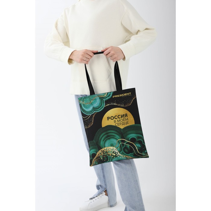 Сумка шоппер Putin team, 35×40×0.5 см, чёрная - Фото 1