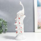Сувенир керамика "Павлин на дереве" белый с золотом 29х12х7,3 см - фото 24314795