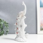 Сувенир керамика "Павлин на дереве" белый с золотом 29х12х7,3 см - фото 24314796