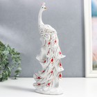 Сувенир керамика "Павлин на дереве" белый с золотом 29х12х7,3 см - фото 24314798