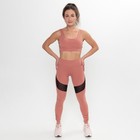 Леггинсы женские спортивные, цвет розовый/черный, размер 50 (XL) - фото 9736960