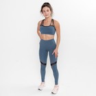 Леггинсы женские спортивные, цвет голубой, размер 50 (XL) - Фото 2