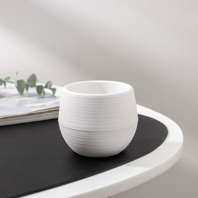 Горшок для цветов с поддоном «Япония», 125 мл, d=8 см, h=6.5 см, пластиковый, белый