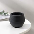 Горшок для цветов с поддоном «Япония», 125 мл, d=8 см, h=6.5 см, пластиковый, графитовый - Фото 1