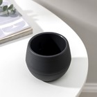 Горшок для цветов с поддоном «Япония», 125 мл, d=8 см, h=6.5 см, пластиковый, графитовый - Фото 2