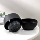 Горшок для цветов с поддоном «Япония», 125 мл, d=8 см, h=6.5 см, пластиковый, графитовый - Фото 3