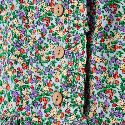 Платье на пуговицах для девочки MINAKU: Cotton collection, зелёное, рост 128-134 см