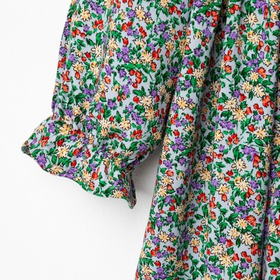 Платье на пуговицах для девочки MINAKU: Cotton collection, зелёное, рост 146-152 см