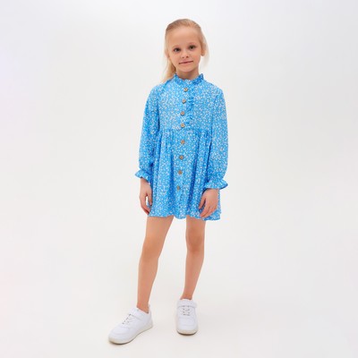 Платье для девочки MINAKU: Cotton collection, голубое, рост 146-152 см