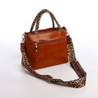 Сумка женская "Оливи" на молнии, цвет рыжий/леопард - фото 21595049