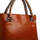 Сумка женская "Оливи" на молнии, цвет рыжий/леопард - фото 21595051