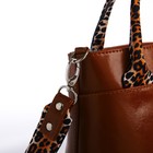 Сумка женская "Оливи" на молнии, цвет рыжий/леопард - фото 23515404