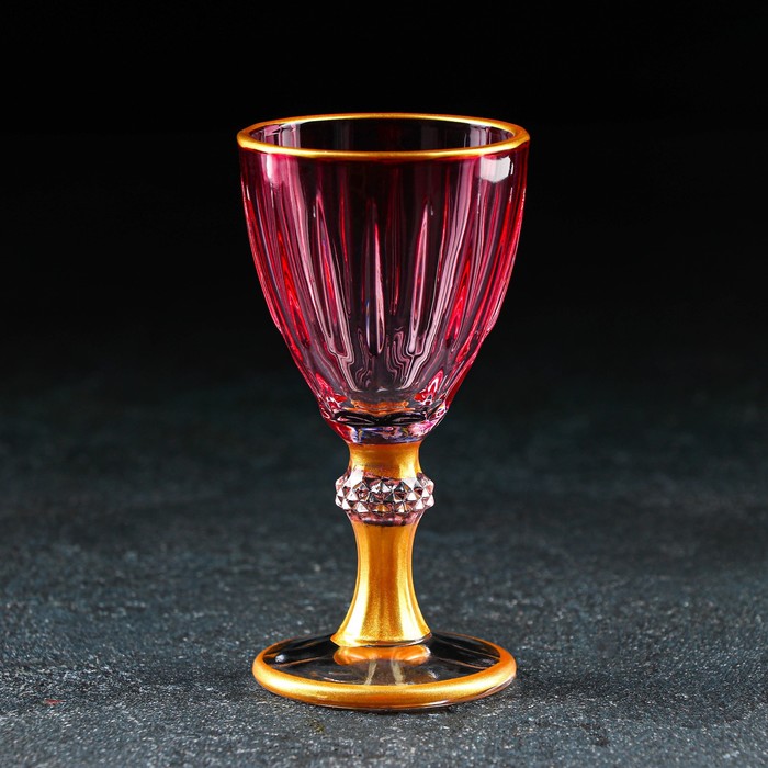 Рюмка стеклянная «Триумф», 50 мл, 5,3×10,4 см, цвет розовый - Фото 1