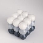 Свеча фигурная "Бабл куб", 6 см, бело-серая - Фото 3
