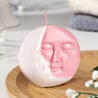 Свеча фигурная "Солнце и луна", 6х2,5 см, бело-розовая - Фото 2