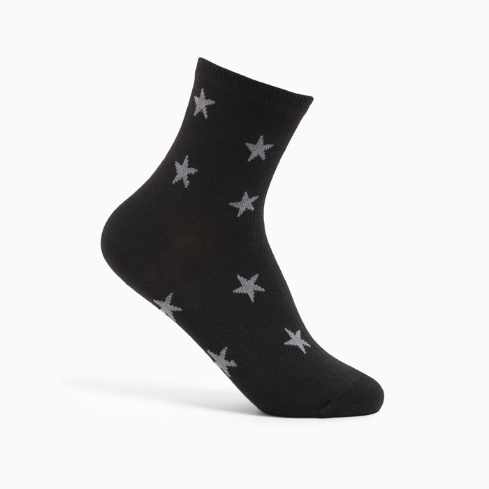 Носки детские, цвет чёрный/звезды, размер 20-22 - Фото 1
