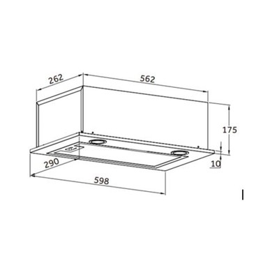 Вытяжка встраиваемая HOMSair Camelia Power 60RD, 850 м3/ч, 3 скорости, 59.8 см, чёрная