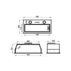 Вытяжка HOMSair FLEET 60, встраиваемая, 520 м3/ч, 3 скорости, 59.8 см, серебристая - Фото 2