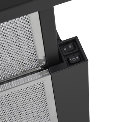 Вытяжка HOMSair FLAT 60, встраиваемая, 520 м3/ч, 2 скорости, 60 см, чёрная